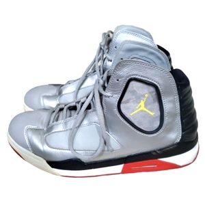 Mens Size 10.5 - Jordan Flight Luminary Chromatone/Metallic Silver/Trail Yellow